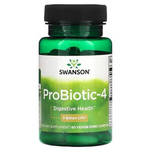 Swanson Probiotic-4, 3 Milliards D'ufc, 60 Capsules Veggie Embo Ap 