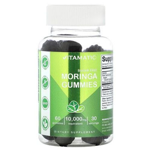 Vitamatic Gommes Au Moringa Sans Sucre, 10 000 Mg, 60 Gommes (5000 Mg Par Gomme)