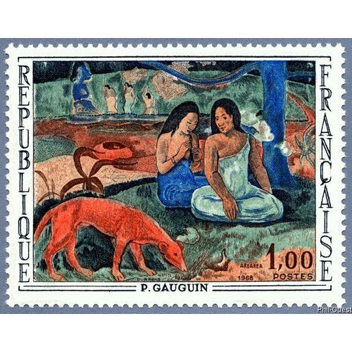 France 1968, Très Beau Timbre Neuf** Luxe Yvert 1568, Tableau De Paul Gauguin,  «Arearea»