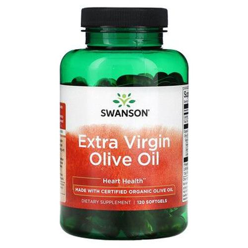 Swanson Huile D'olive Extra Vierge, 120 Capsules À Enveloppe Molle