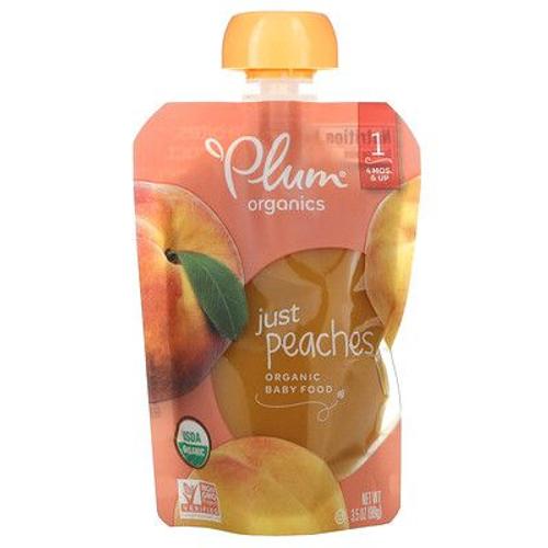 Plum Organics Aliments Biologiques Pour Bébés, 4 Mois Et Plus, Just Peaches, 99 G 