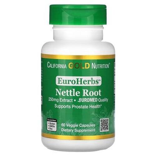 California Gold Nutrition Euroherbs, Extrait De Racine D'ortie, Qualité Européenne, 250 Mg, 60 Capsules Végétales 