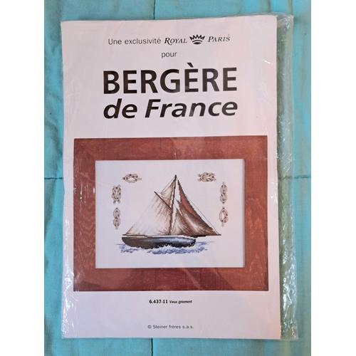 Point De Croix Broderie Bateau Voilier Bergère De France 6.437-11 Vieux Gréement Royal Paris - 39 Cm X 27 Cm Tableau Toile Aïda Kit Complet Avec Fils À Broder 100% Coton