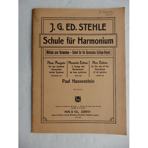 Méthode Pour Harmonium - School For The Harmonium, Vol Ii
