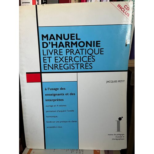 Manuel D'harmonie Livre Pratique Et Exercices Enregistrés