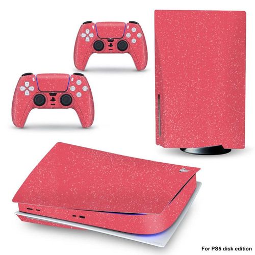 Rose - Autocollant De Peau Édition De Disque Ps5, Pour Console De Disque Playstation 5 Et 2 Contrôleurs