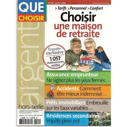 Que Choisir Hors-Série N° 109 : Choisir Une Maison De Retraite