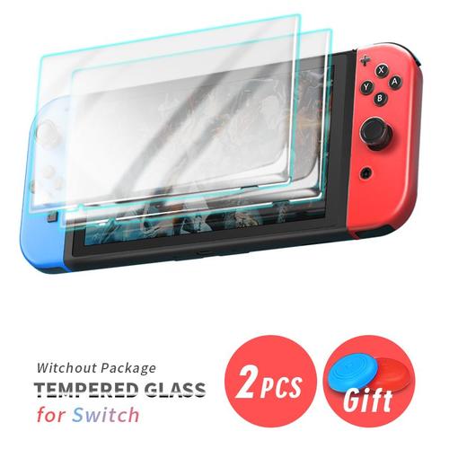 2pcs Sans Package - Film De Protection En Verre Trempé Anti-Rayures Pour Nintendo Switch Lite, Pour Contrôleur Oled