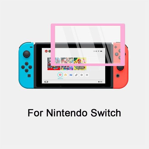 Pour Commutateur Rose - Protecteur D'écran À Couverture Complète Pour Nintendo Switch, Bord Incurvé Coloré, Verre Guatémaltèque, Console De Jeu Ns Lite, Film Trempé