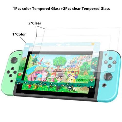 Changement D'animal - Protecteur D'écran Animal Crossing Pour Nintendo Switch Lite, Film De Protection En Verre Trempé, Couverture Complète, 3 Pièces