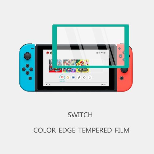 Vert Pour Ns - Protecteur D'écran De Console Pour Nintendo Switch Lite, Cadre Coloré 9h, Film En Verre Guatémaltèque, Poignées De Pouce Pour Accessoires Ns Switch