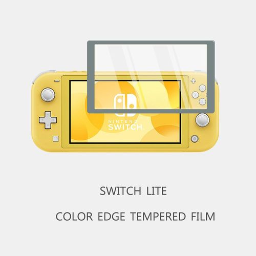 Gris Pour Ns Lite - Protecteur D'écran De Console Pour Nintendo Switch Lite, Cadre Coloré 9h, Film En Verre Guatémaltèque, Poignées De Pouce Pour Accessoires Ns Switch