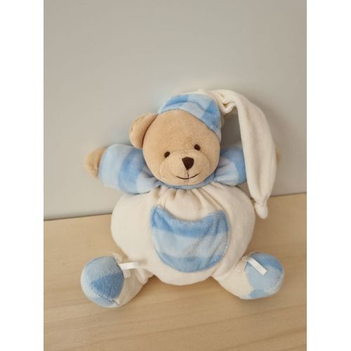 Doudou Ours Blanc Bleu Cmp