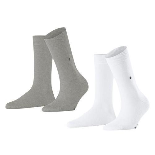 Burlington Chaussettes Femme Lot De 2 - Everyday Bas Courts, Onesize, Unicolore, 36-41 Gris Foncé 36-41