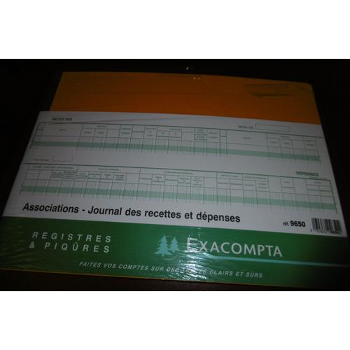 Exacompta Journal Des Recettes Et Dépenses Pour Associations 27x38cm  N° 9650 Jaune