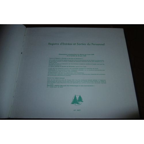 Exacompta Registre Entrées Et Sorties Du Personnel 27x32cm Toilé Noire N° 6621