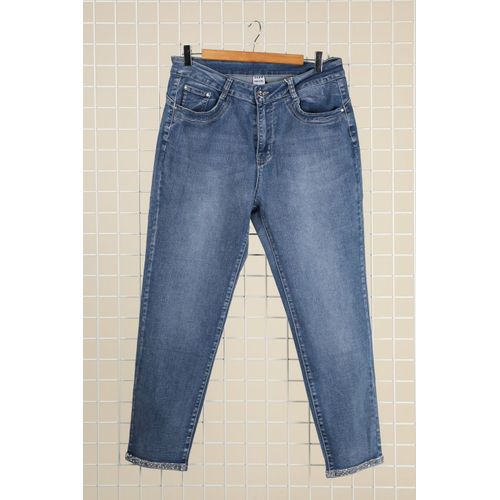 Pantalon Jeans Push-Up Bleu Strass Femme New Jacket Paris Taille 44