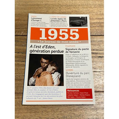 Carte Le Journal De Mon Année 1955