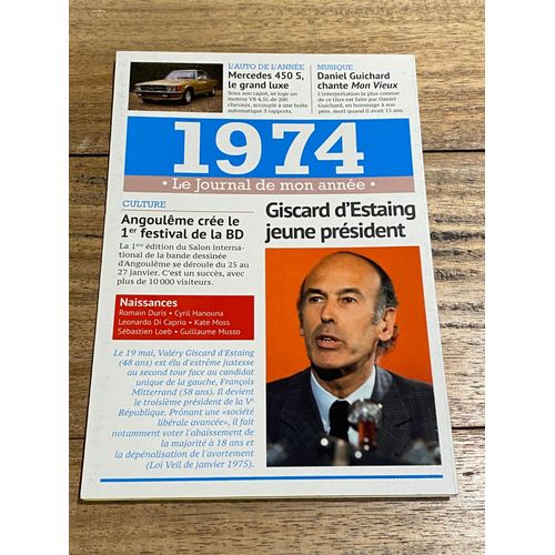 Carte Le Journal De Mon Année 1974