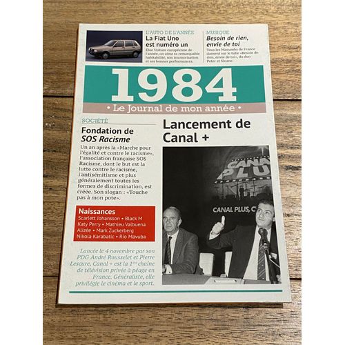 Carte Le Journal De Mon Année 1984