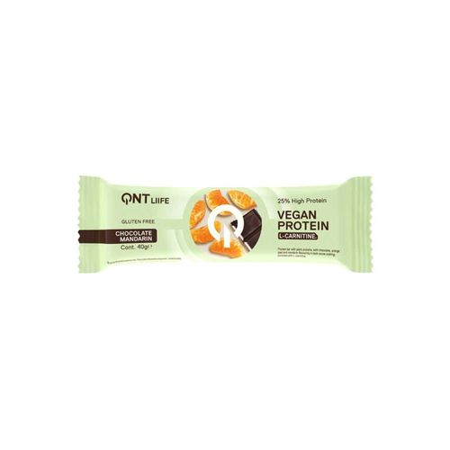 Vegan Protein Bar 25% L-Carnitine (40g)|Mandarine Chocolat| Barres Vegan|Qnt 