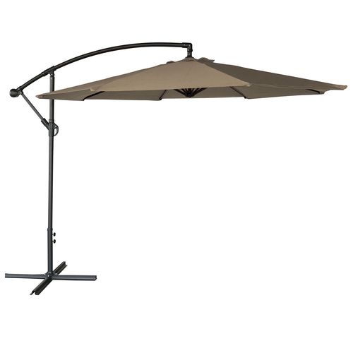 Parasol Déporté Oahu Rond 3,50m De Diamètre Taupe