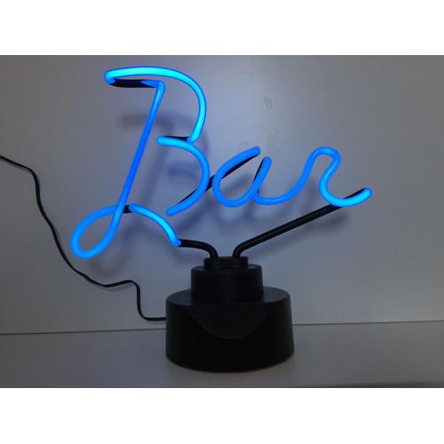 Enseigne Lumineuse Décorative Néon Bleu "BAR" Design Pub Saloon Disco Art
