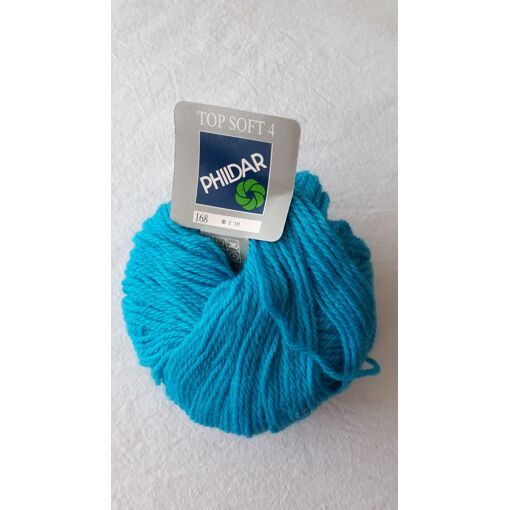 Lot De 4 Pelotes Phildar Exotic Turquoise - Fil Viscose Printemps/été, Aiguille 3,5
