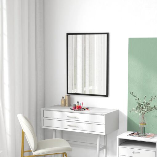 Miroir mural rectangulaire dim. 60L x 80H cm MDF noir - 7