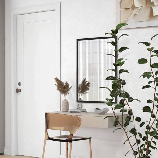 Miroir mural rectangulaire dim. 60L x 80H cm MDF noir - 8
