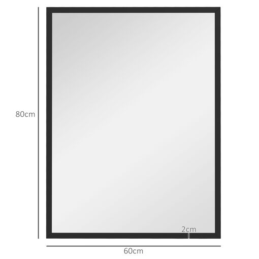 Miroir mural rectangulaire dim. 60L x 80H cm MDF noir - 3