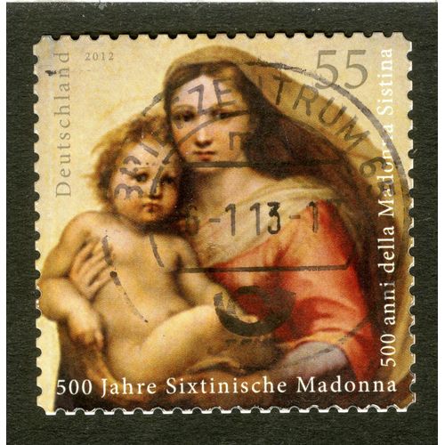 Timbre Oblitéré Deutschland, 500 Jahre Sixtinische Madonna, 2012, 55