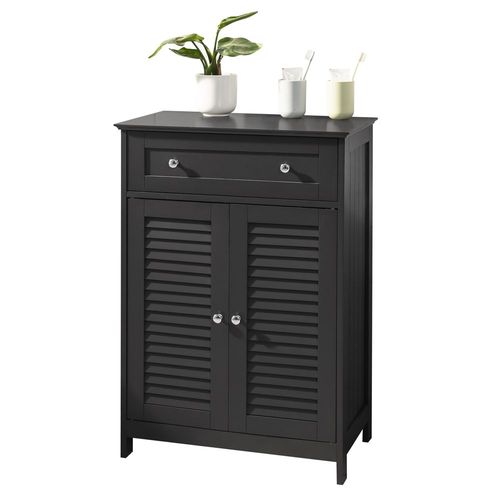 Sobuy Frg238-Dg Meuble Bas De Salle De Bain Avec Tiroir Et Cloison Amovible Meuble De Rangement Buffet Commode ¿ Gris Foncé