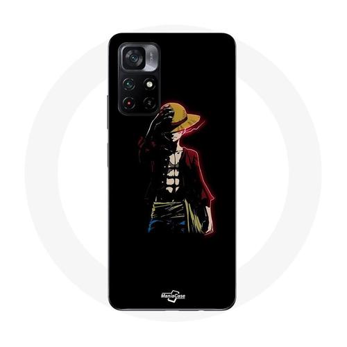 Coque Xiaomi Poco M4 Pro 5g One Piece Manga Anime Luffy Fond Noir