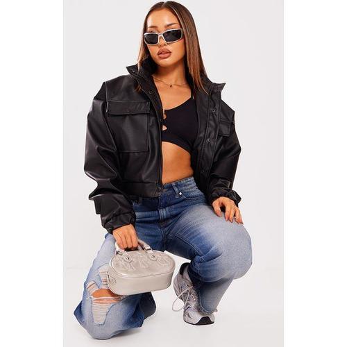 Petite Veste Bomber En Pu Noir, 42