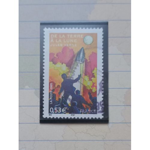 L287 -- Timbre Oblitéré France N ° 3790 -- Année 2005 -- " Personnage Célèbre : Héros De Roman De L'écrivain Jules Verne (1823-1905) , De La Terre À La Lune ".