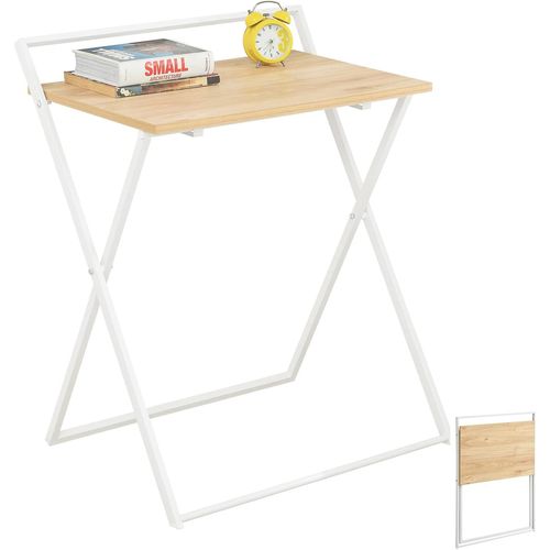 Sobuy Bureau Pliant Pour Petits Espaces, Bureau D'ordinateur Table D¿Etude Bureau Portable À Domicile, Salon, Chambre, Aucun Assemblage Requis Design Industriel , Fwt88-Wn