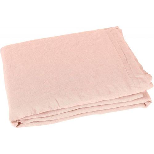 Drap Plat Lin Lavé - Sonate - 270 X 300 Cm - Rose