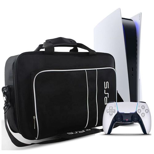 Housse Transport Sac Ps5 Console Pour Disc/Digital Edition Et Manette, Sacoche Protection Étui Manette Cartes Jeu Hdmi Sac Ps5 Transport Accessoires