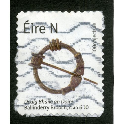 Timbre Oblitéré Eire N, Dealg Bhaile An Doire, Ballinderry Brooch ,C. Ad 600,
