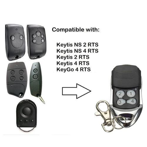 Télécommande compatible SOMFY KEYTIS KEYPOP 2 RTS 4 RTS pour Portail, Garage