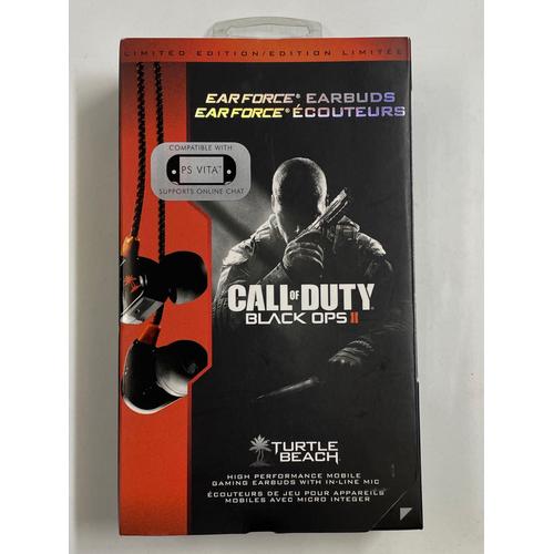 écouteur call of duty black ops II 2 earbuds filaire micro console portable téléphone tablette ps vita psp nintendo ds 3ds switch playstation 