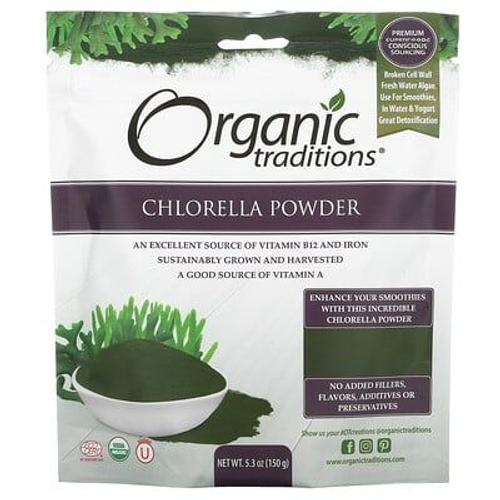 Organic Traditions Chlorelle En Poudre, 150 G 