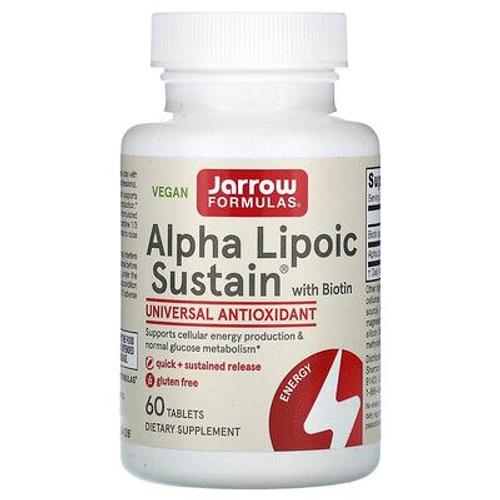 Jarrow Formulas Alpha-Lipoïque Sustain À La Biotine, 300 Mg, 60 Comprimés 