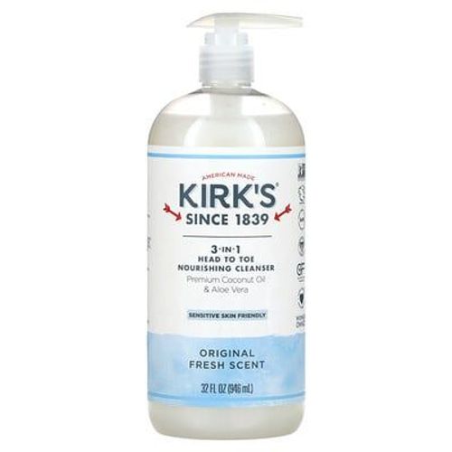 Kirk's Lait De Toilette 3-En-1 De La Tête Aux Pieds, Parfum Frais Original, 32 Fl Oz (946 Ml) 