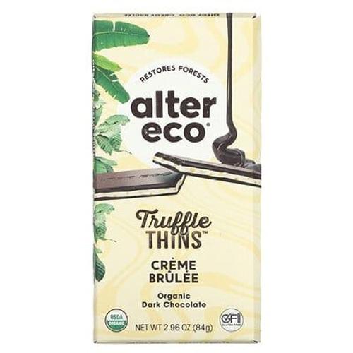 Alter Eco Truffe Thins, Barre De Chocolat Noir Biologique, Crème Brûlée, 84 G