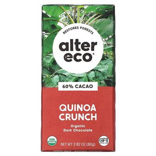 Alter Eco Barre De Chocolat Noir Biologique, Quinoa Croquant, 60 % De Cacao, 80 G