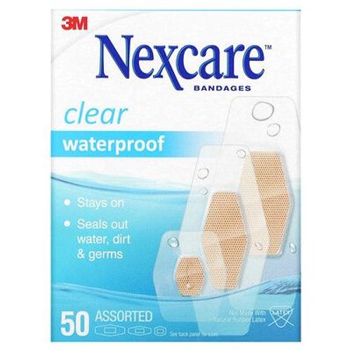 Nexcare Pansements Transparents Et Imperméables, 50 Tailles Assorties 