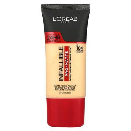 L'oréal Fond De Teint Pro-Matte Infaillible, Beige Doré, 30 Ml 