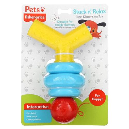 Fisher-Price Animaux De Compagnie, Jouet Distributeur De Friandises Stack N' Relax, Pour Chiens, 1 Jouet À Mâcher